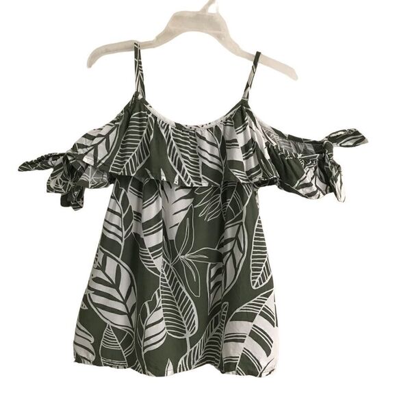Old Navy Hawaiian cold shoulder blouse S–6/7 - Picture 1 of 4